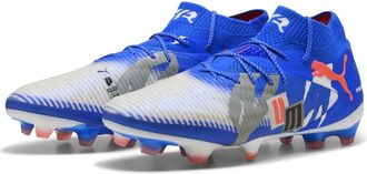 Puma Unisex voetbalschoenen voor volwassenen: Future 8 Ultimate voor harde ondergrond (Wit/blauw)