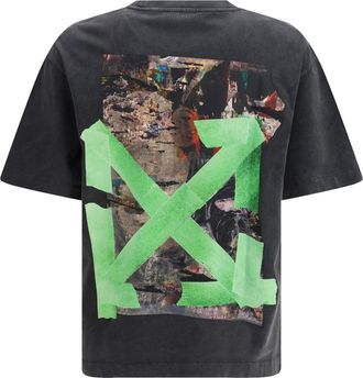 Off-white Mens Skate Arrow Bacco T-Shirt Vintage Black Cotton T-Shirts And Polos