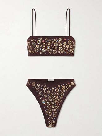 Os&eacute;ree Bikini Con Borchie - Marrone