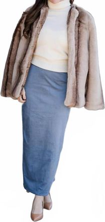 Line & Dot Alix Midi Skirt In Steel Blue
