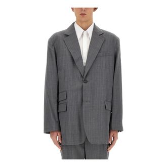 Helmut Lang Blazers, male, Gray, Size: 3XS Oversized Blazer