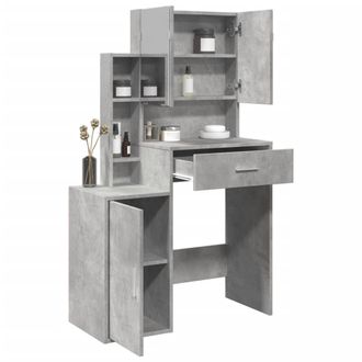 Berkfield Home Dressing Table with Cabinet Concrete Grey 80x35x132 cm | Size: 80 x 35 x 132 cm