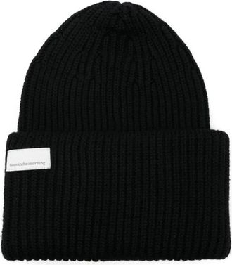 Nine In The Morning Geribbelde Gebreide Beanie - unisex - Hoeden - Zwart - ONE Size - Accessoires