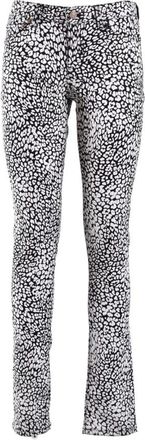 Saint Laurent Jeans met luipaardprint en zakken - Dames - Slim Fit Broeken - Zwart - W29 - Katoen - Broeken