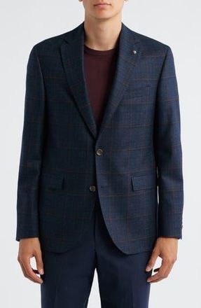 Jack Victor Esprit Deco Check Wool M&eacute;lange Sport Coat in Dark Teal at Nordstrom Rack, Size 44 Regular