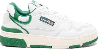 Autry Witte leren sneakers met su&egrave;de inzetstukken - Dames - Sneakers - Wit - 36 EU - Su&egrave;de - Schoenen