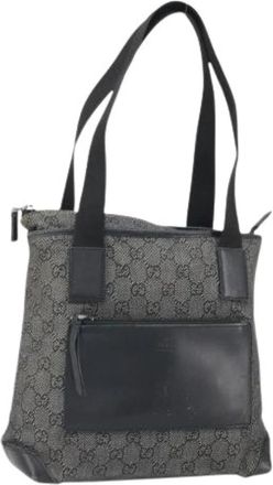 Gucci Pre-owned Vintage Canvas Tote Bag - Dames - Vintage Shopper - Zwart - ONE Size - Vintage