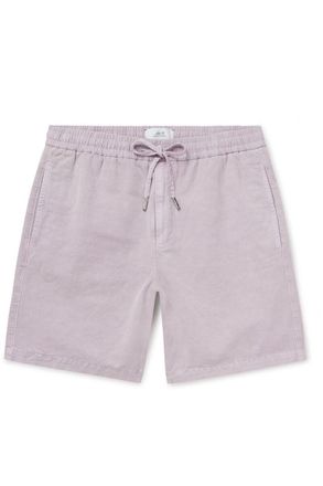 Mr P. Straight-Leg Organic Cotton and Linen-Blend Drawstring Shorts