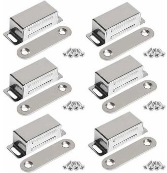 OEM Imanes Para Puertas De Muebles, Fuerza De Tracci&oacute;n De 10 Kg, Acero Inoxidable - Juego De 6