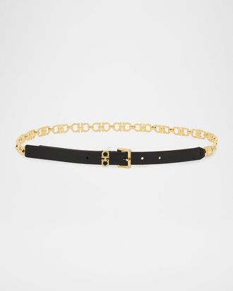 Ferragamo Gancini Chain & Leather Belt