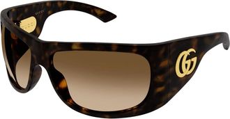Gucci Sunglasses, female, Brown, Size: 66 MM Square Frame Sunglasses
