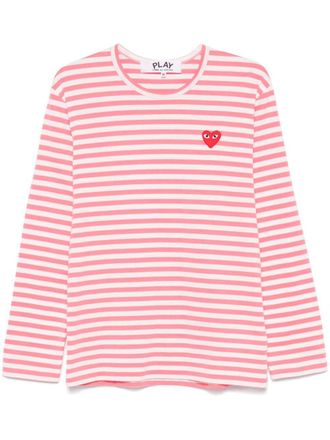 Comme Des Garçons Gestreept T-shirt - Roze
