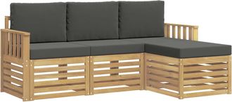 vidaXL Conjunto De Sof&aacute;s De Exterior 4 Uds. Blanco Y Antracita Vidaxl