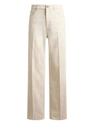 Etro pressed-creases leafy jeans - Neutrals