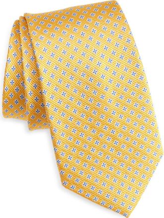 Nordstrom Quatrefoil Medallion Silk Tie in Yellow at Nordstrom