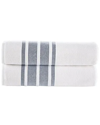 Brooks Brothers Contrast Border 2Pc Bath Sheets