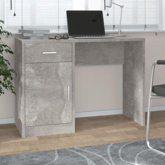vidaXL Scrivania Cassetto Grigio cemento 100x40x73cm Legno Multistrato - Vidaxl