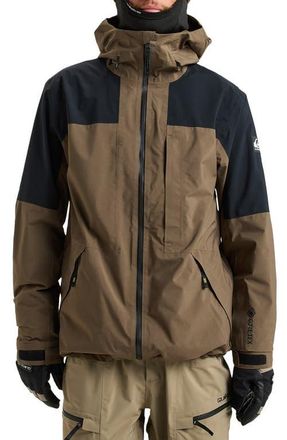 Quiksilver Forever Stretch Gore-Tex Waterproof Ski Jacket in Canteen at Nordstrom, Size Small