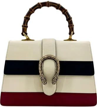 Gucci Dionysus Bamboo Top Handle Colorblock Leather Brown Leather Handbag (Pre-Owned)