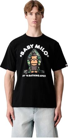 A Bathing Ape ABC Camo Milo On Big Ape Tee - Heren - T-shirts - Zwart - 2XL - Katoen - Tops