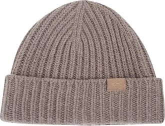 Paul & Shark ribbed beanie hat - Brown