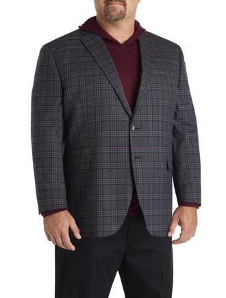 Michael Kors Big & Tall Glen Plaid Sport Coat in Charcoal at Nordstrom, Size 50Xl