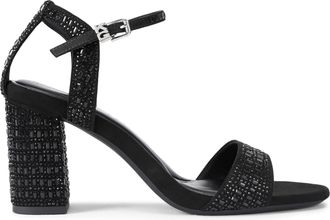 Kurt Geiger Womens Fleur Bling Sandals - Black Fabric - Size UK 3