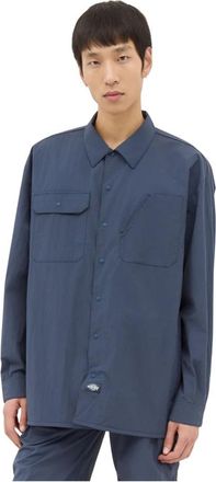 Dickies Oversized werkschirt met geperforeerd paneel - Heren - Casual Overhemden - Blauw - XS - Polyester - Overhemden