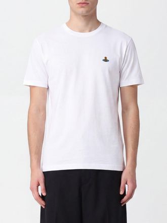 Vivienne Westwood Cotton T-Shirt with Contrast Embroidered Orb Logo on the Chest