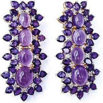 Arthur Marder Fine Jewelry Vermeil 1.00 Ct. Tw. Diamond & Amethyst Earrings