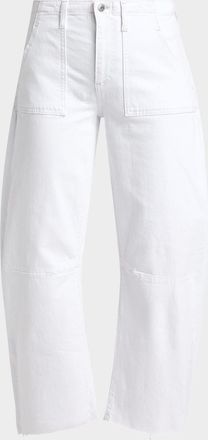 LE JEAN Utility Soft Barrel Crop Jeans