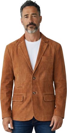 Infinity Leather Mens Italian Tan Suede Leather Blazer Jacket - Trabzon