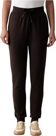 A|X Armani Exchange Pantalones de ch&aacute;ndal estructurados en algod&oacute;n el&aacute;stico bonded - Trousers - Mujer - Marr&oacute;n - XS