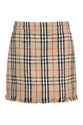 Burberry Bouclé Wool Skirt