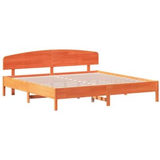 vidaXL Vidaxl - Bed Frame without Mattress Wax Brown 180x200 cm Super King Solid Wood Pine