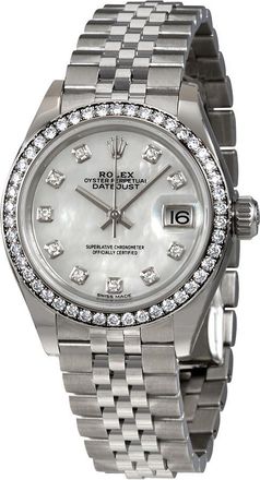 Rolex Pre-owned Rolex Lady-Datejust Diamond White Mother Of Pearl Dial Ladies Watch 279384MDJ