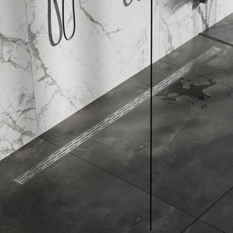 Marcel Breuer Douchegoot - 180x7x6.7cm - ondiepe vloerflens - zijuitloop - RVS