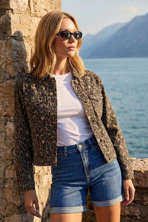 Roman Animal Print Twill Jacket