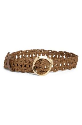 Vince Camuto Wide Woven Straw Belt in Espresso at Nordstrom Rack, Size X-Large