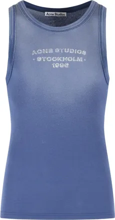 Acne Studios Canotta in misto cotone blu scuro di Acne Studios
