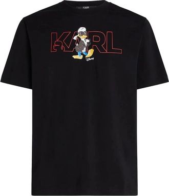 Karl Lagerfeld X Disney Logo T-shirt - Heren - T-shirts - Zwart - M - Katoen - Tops