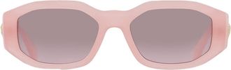 Versace Pink Gradient Grey Flash Geometric Unisex Sunglasses VE4361 539258 53