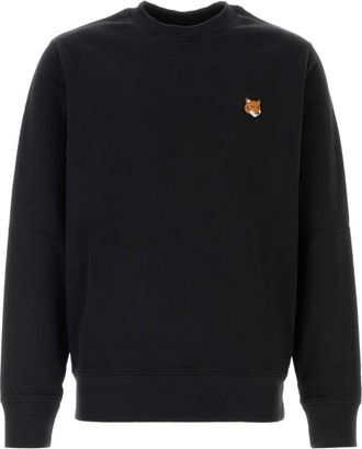 Maison Kitsun&eacute; Fox Head Regular Sweatshirt - Heren - Sweatshirts - Zwart - XL - Katoen - Hoodies & sweatvesten