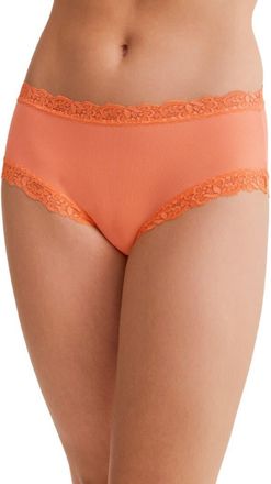 Fleur't Iconic High Waist Boyshorts in Papaya Rib at Nordstrom, Size X-Small