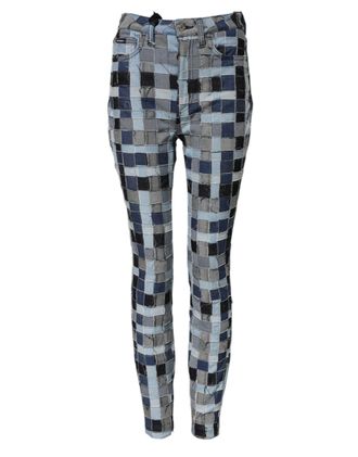 Dolce & Gabbana Womens Patchwork Denim Jeans - Light Grey Cotton - Size EU 40 (Womens)