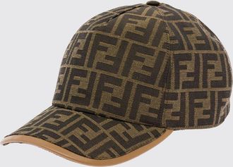 Fendi Cappello da baseball in misto cotone con monogram FF jacquard