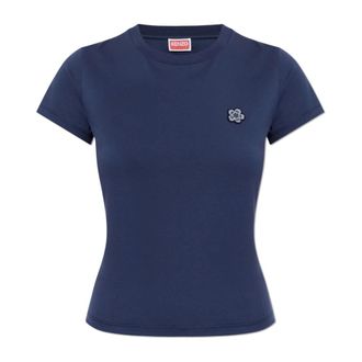Kenzo T-Shirts, female, Blue, Size: XS T-shirt with Patch