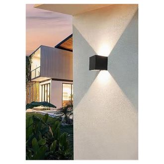Trade Shop Trade Shop Traesio - Trade Shop - Applique Da Parete Nero 22 Watt Per Esterno Doppia Emissione Luminosa Ip65 Es66