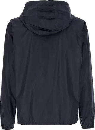 Valentino Mens Blue Jacket With Vlogo Detail Polyamide Coat