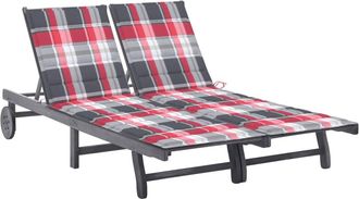 vidaXL Vidaxl - Tumbona De Jard&iacute;n 2 Personas Y Cojines Madera Maciza De Acacia